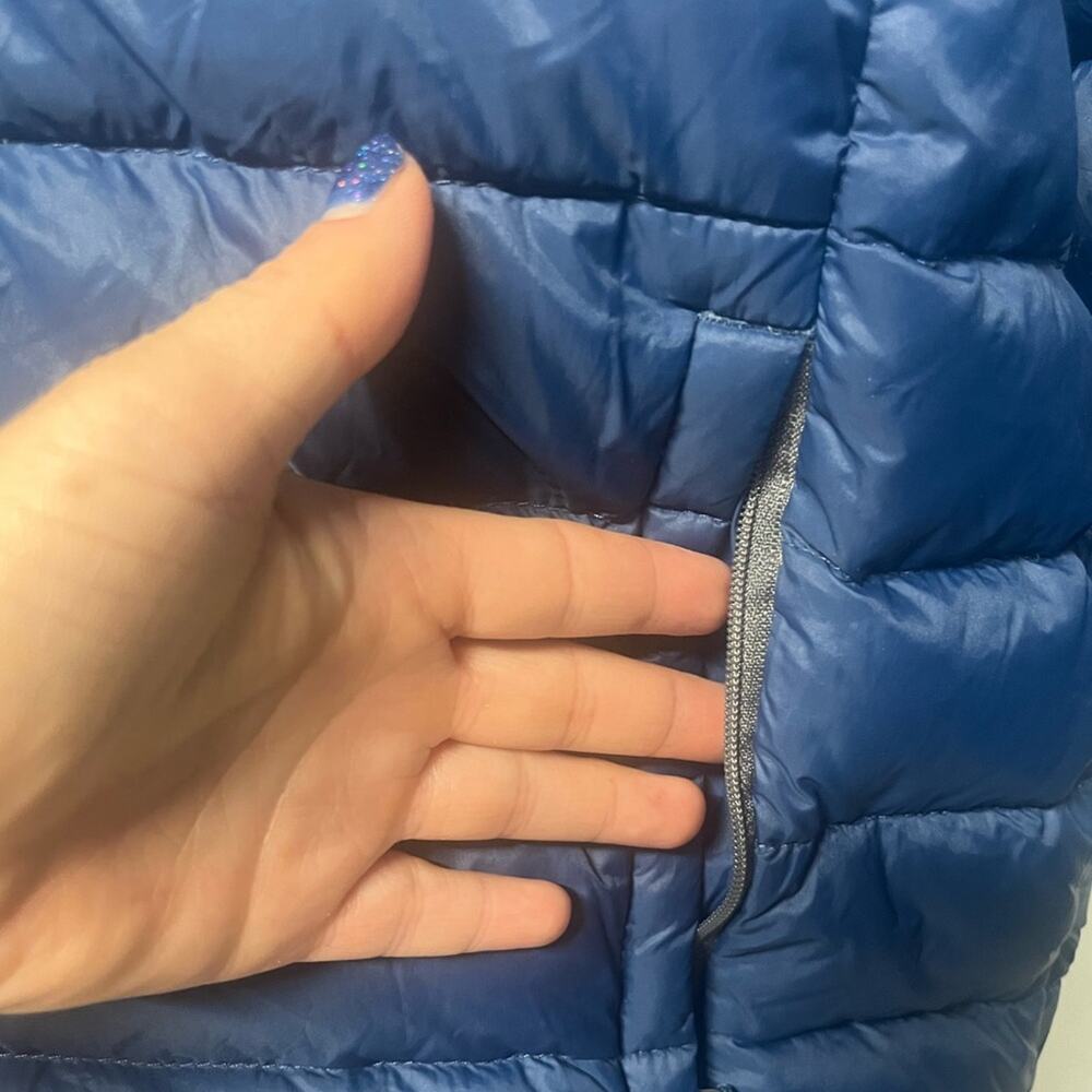 Red Head Blue Puffer Zip Front Duck Down Feather Lightweight Warm Winter Coat M - Picture 5 of 7